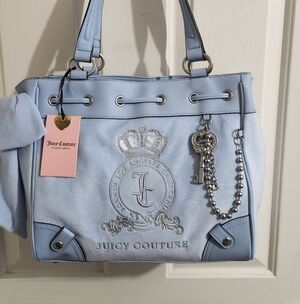 Juicy Couture Blue Classic Juicy Lover Tote Daydreamer NWT